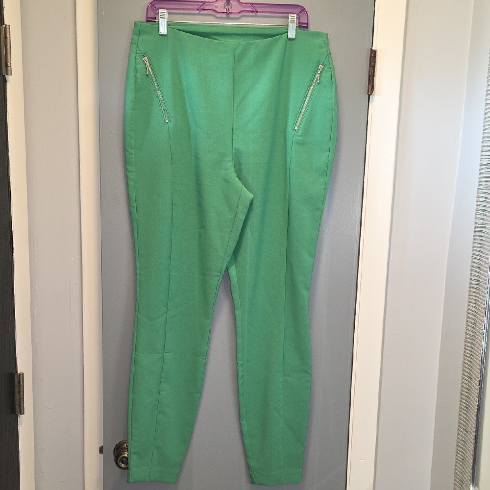 INC International Concepts Bright Green Skinny Pants